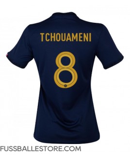 Günstige Frankreich Aurelien Tchouameni #8 Heimtrikot Damen WM 2022 Kurzarm